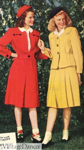 1946 teenage girls suits with jackets