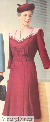 1946 pintuck pleated dress