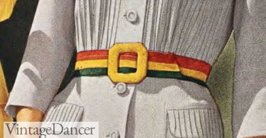 1940s rainbow ribbon belt