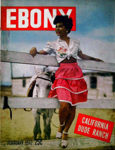 1947 cover of Ebony magazine about "Dude Ranches"
