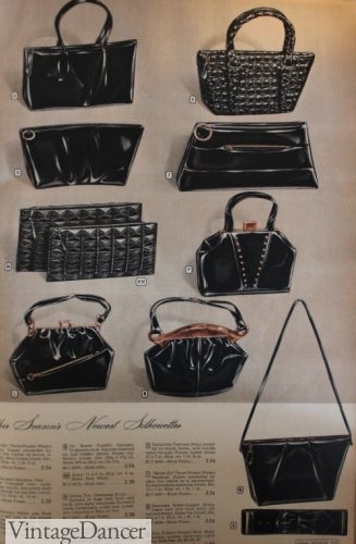 Black Crochet Vintage 1940 Handbag  Purse