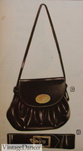 1940s brown long strap purse shoulder bag handbag