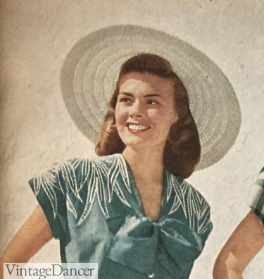 1940s white raffia hat cartwheel summer hat 40s fashion