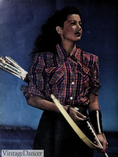 1940s casual plaid shirt women 1940s fashion westernwear