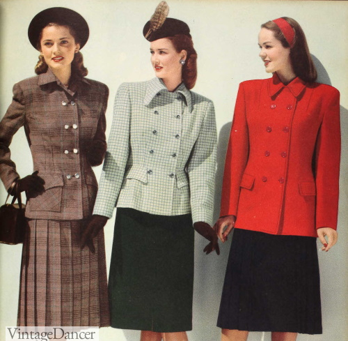 1947 womens fashion tailored jackets and skirts for fall
