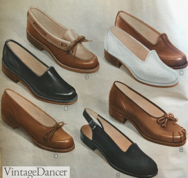 1940s casual slip-on flats shoes 1940s women 1947