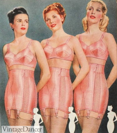 1940s girdles and bras lingerie underwear women teens girls