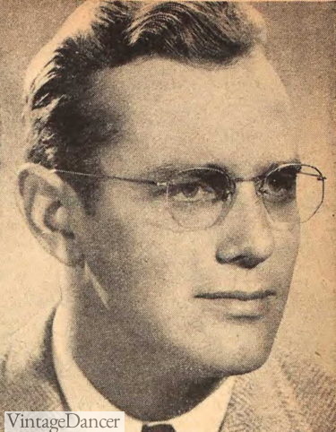 1945 rimless eyeglasses mens 1940s eyewear glasses