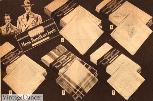 1947 men's white handkerchief