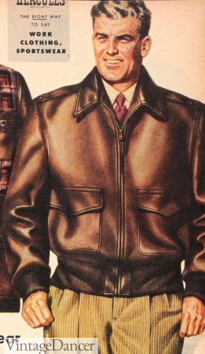 1940sA-2 flight jacket mens leather jacket coat