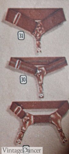 1947 leather and elastic sock garters
