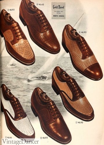 1947 tan and brown two tone shoes mens