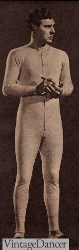 1940s mens long underwear unionsuit