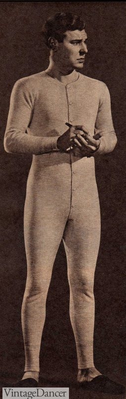 1940s mens long underwear unionsuit