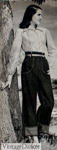 1947 contrast stitching jeans