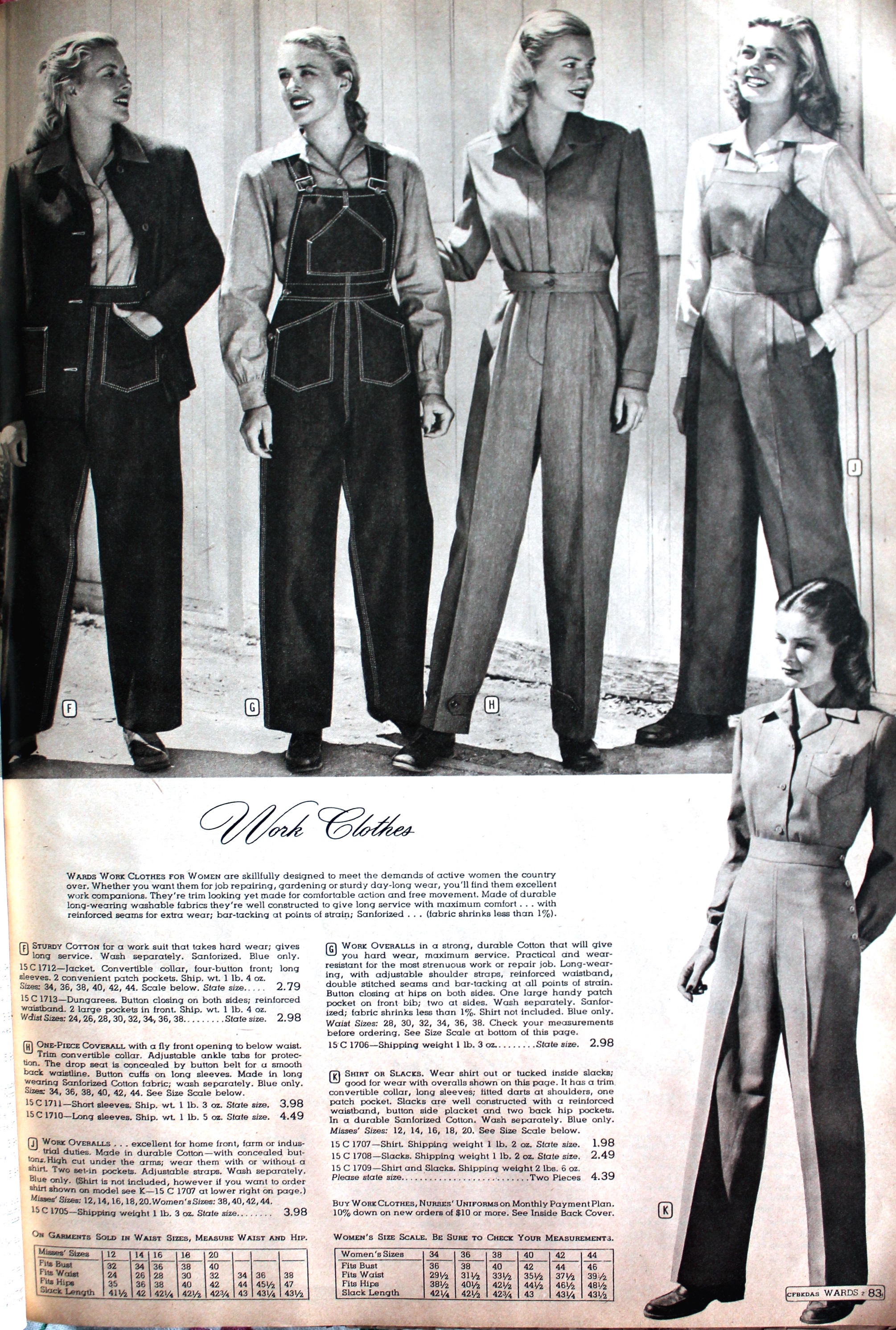 1947 pants overalls work