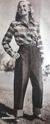 Vintage winter outfit - 1947 denim jeans and flannel shirt