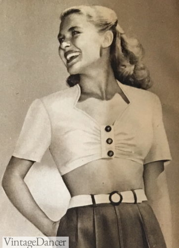 1940 crop top with button detail 1947 fashion summer