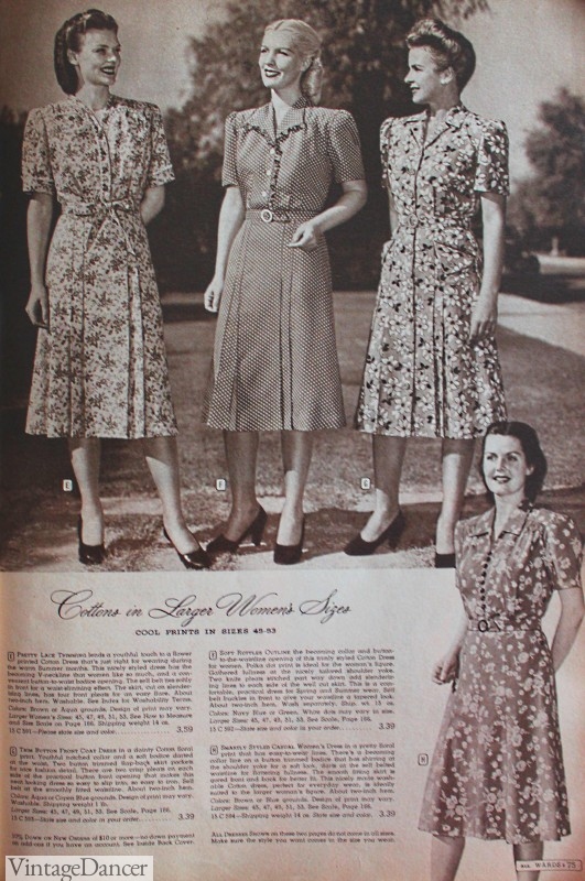 1940s plus size summer dress