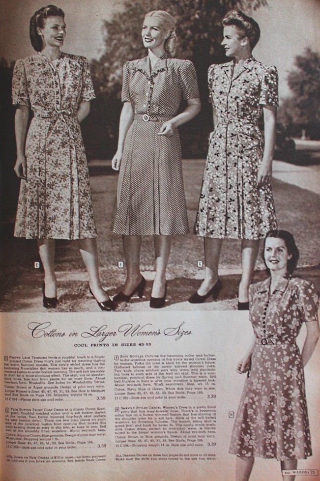 plus size 1940s fashion