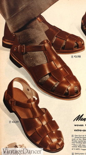 1947 men's sandals 1940s men vintage sandals guys shoes summer with socks