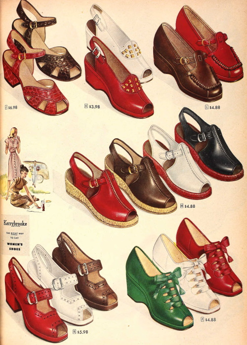 1940s Shoes Styles for Women History