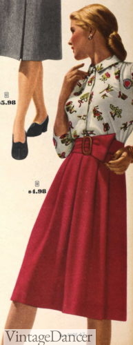 1947 red skirt with belt