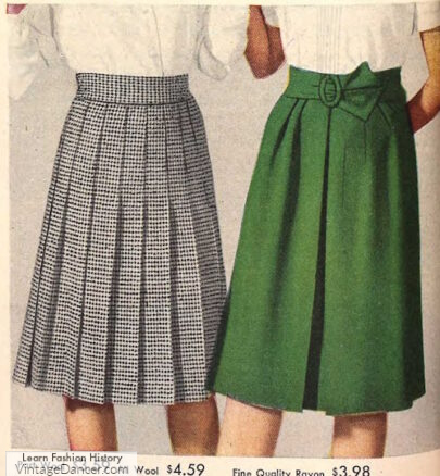 1940s houndstooth and green skirts