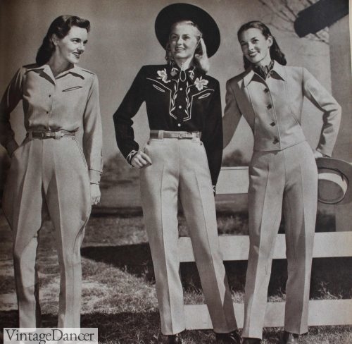 1940s women's western clothing for riding. 1947