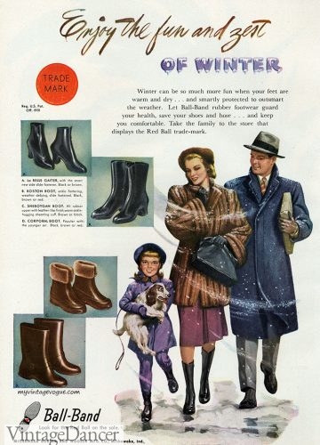 1940s mens rain boots winter boots 