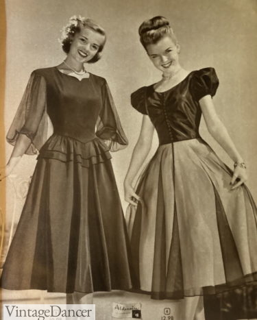 Wellwits Women's Mock Neck Diamond Cutout Pleated Front 1940s Vintage Dress