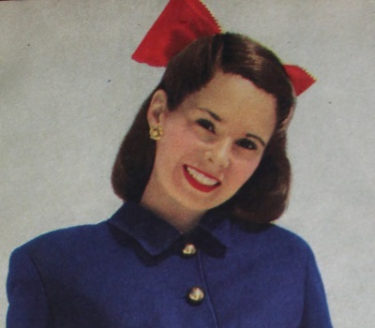 1948 large red bow 1940s hairstyle