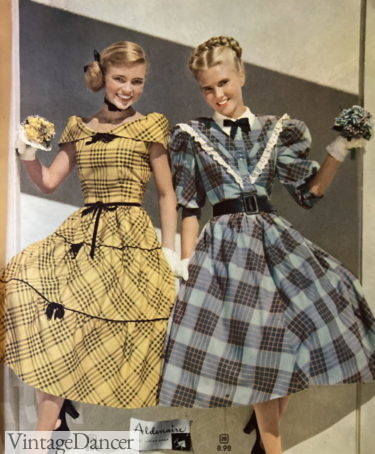 1948 Gibson Girl style dresses 1940s teenager fashion