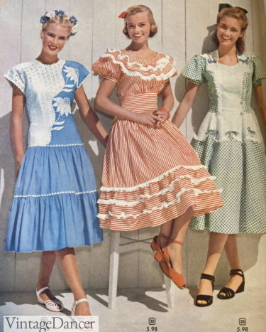 1948 peasant dresses- layered skirts