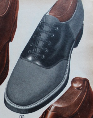 1948 Black on Grey Men's Saddle Shoes