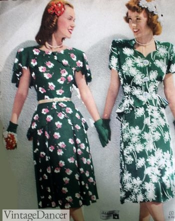 1940s peplum dress