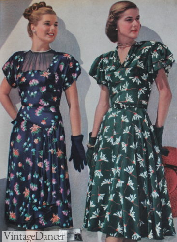 1940s tea party dress spring floral prints