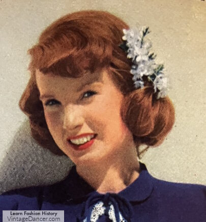 1940s short hair red with bangs fringe
