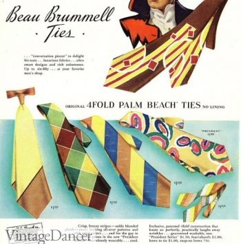 1948 Bold Look geometric men's neckties