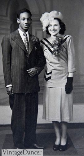 1940s black man white woman interracial marriage wedding 1940s