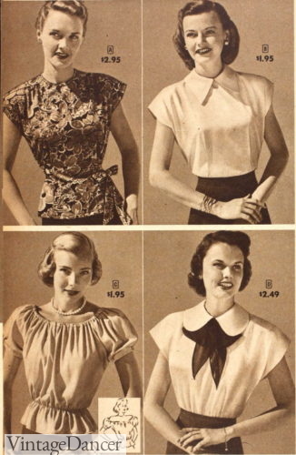 1940s forties women sleeveless blouses tops shirts summer spring styles fashions