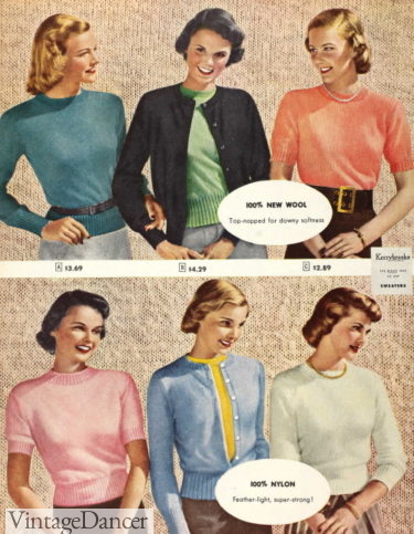 1948 pastel spring sweaters, cardigan, knit tops