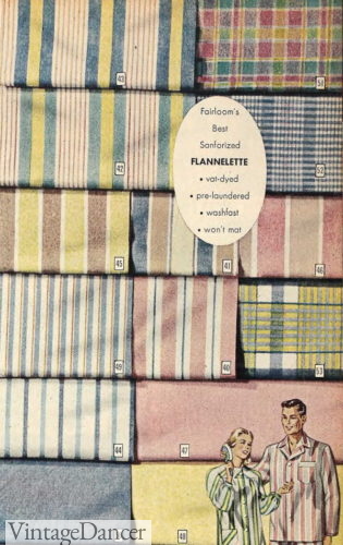 1940s flannelette fabric