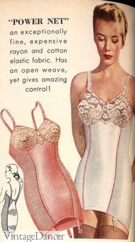 194s light All In One full figure corset girdle lingerie for plus sizes 1940s