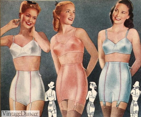 1948 bra and panty girdle sets 1940s lingerie underwear