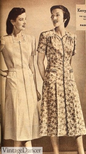1940s zipper house dresses/work dresses