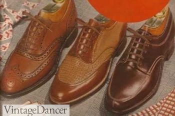 1948 men's oxfords : wingtip, two tone, and moccasin top