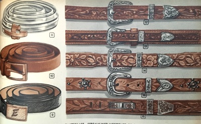1940s mens western style belts. 1948