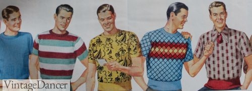 1940s men's knit shirts, T shirts