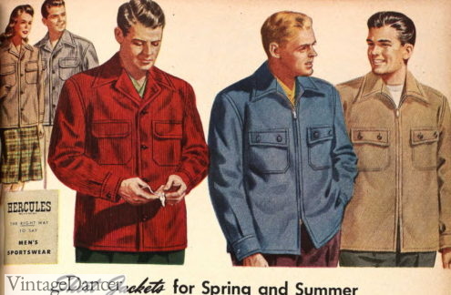 1948 men's plain wool corduroy shirt -jackets 